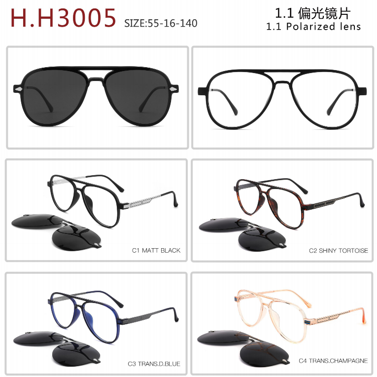 Tr90 frame with clip on patent H30 series