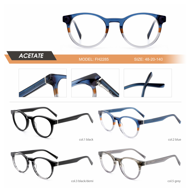 acetate frame with decorate temple FH series