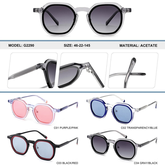 High end euro style with colored rim acetate sunglasses 22 models